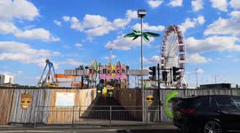 London's Beach Fairground opens, but is devoid of patrons