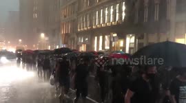 Rain or shine, Occupy City Hall protests continue under severe storms in New York City