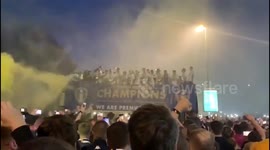 Hundreds attend Leeds United's controversial trophy parade after their promotion