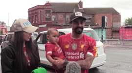 Liverpool Fans during the day celebrate their epic victory after a 59th unbeaten home match!