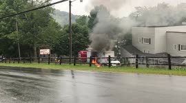 Truck catches fire from overheated brakes near Beech Mountain Ski Resort North Carolina
