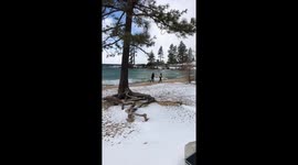 Surfing at sand Harbor state park