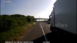 Lorry gets run off the road by another truck on M5 near Bristol
