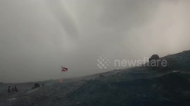 Scuba diving in Florida during an intense thunderstorm with a swarm of lemon sharks below us