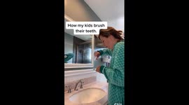 How my kids brush their teeth