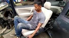 Mechanic modifies car for disabled access in Malaysia