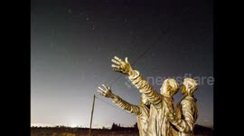 Comet Neowise timelapse with Short Brothers early aviators statue, UK