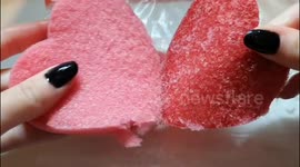 Oddly satisfying frozen sponge ASMR will give you chills