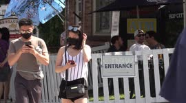 Gamers wear face masks during Pokemon Go Fest in Markham, Canada
