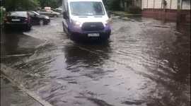 The streets of the North of Moscow were catastrophically flooded with downpours