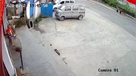 Pedestrians swallowed as pavement suddenly collapses in southern China