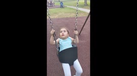 3 year old freaking out on squeaky swing