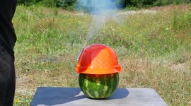 Firecrackers vs Watermelons in a Military & Construction Helmets