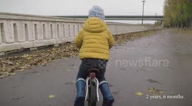 Kid's mountain biking progress from 2 to 5