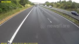 Dangerous and illegal overtake on M11 motorway