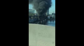 Fire breaks out as train derails and bridge collapses in Tempe, Arizona