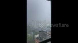 Tropical Storm Hanna pours down in San Juan, Puerto Rico