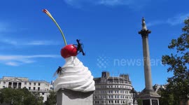 London's Trafalgar Square Fourth Plinth whipped cream, drone and fly sculpture unveiled
