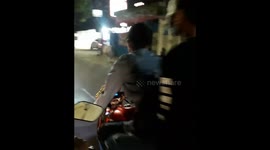 One cow got into the main road, south Jakarta, Indonesia
