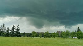 Tornado warning and supercell in Calgary, Alberta