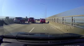 Dashcam captures the moment phone smashes onto Vancouver highway after being left on roof