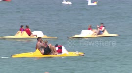 Hundreds hit the beach on what is expected to be the UK's hottest day this year