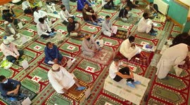 London's Muslim community observe social distancing while performing Eid al-Adha prayers