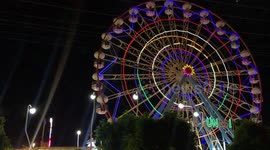 A Ferris wheel at a lunapark in Turkey. Video taken at night