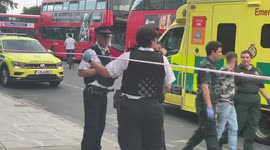Man covered in blood taken away as eyewitnesses say man was stabbed in Islington, north London