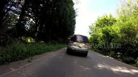 Mercedes runs out of road