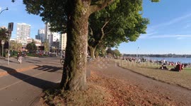 Crowds ignoring COVID-19 Social Distancing TIME LAPSE Tropical Summer Beach Next to Busy Park Bike Lanes 1-2