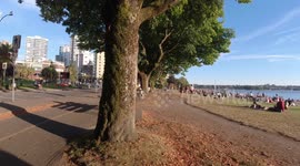 Crowds ignoring COVID-19 Social Distancing TIME LAPSE Tropical Summer Beach Next to Busy Park Bike Lanes 2-2