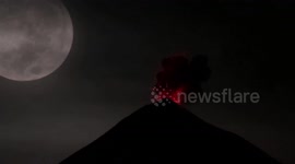 Guatemala's 'Fuego' volcano erupts under a full moon