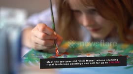 Meet the ten-year-old 'mini Monet' whose stunning floral landscape paintings can sell for up to £10,000