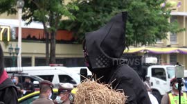 Harry Potter themed anti-government protests continue into the night in Bangkok