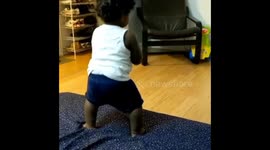 Cute and funny baby dance
