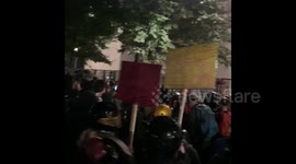 Fireworks and tear gas at protest in Portland
