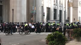 NYC Black Lives Matter Protesters and NYPD Police Scuffle at Madison Square Park