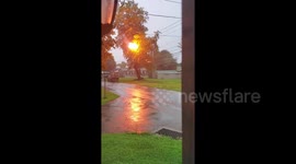 Power line burst into flame during Tropical Storm Isaias in Delaware