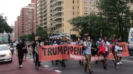 BLM Protesters March down 2nd Avenue to Protest Trump and NYPD Police Brutality
