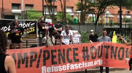 Third BLM Speaker with Protesters Rally at park to protest Trump and NYPD Police Brutality
