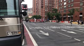 BLM Protesters block street during March down 2nd Avenue to protest Trump and NYPD Police Brutality