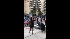 BLM Protesters take moment of silence where a young protester was taken into custody by undercover NYPD Police