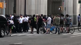 Protesters march in Manhattan after NYPD drags trans protester into unmarked car