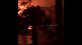 Massive fire on Ocean Isle Beach, North Carolina caused by Hurricane Isaias