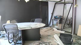 Inside a Beirut office completely wrecked by blast