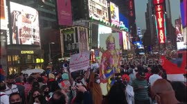 Protest at New York's Times Square over controversial Ram Mandir Bhoomi Pujan celebration