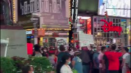 Protest at Times Square, New York over Ram Mandir Bhoomi Pujan celebration
