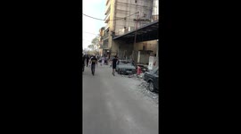 Footage of the carnage while people clean