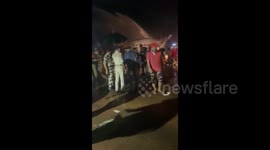 Extended Footage: Plane shoots runway and crashes to split in two halves in Kozhikode, southern India